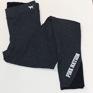 Victoria's Secret PINK Pink Nation Mesh Bottom Yoga Leggings XS Charcoal Grey